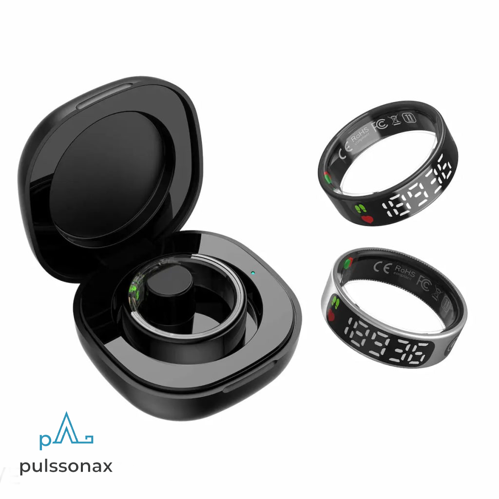Pulsonax Halo Smart Ring, Built-in display Sleep Tracker, Activity & Fitness Tracker, Blood Pressure& Oxygen Tracker with Gesture control