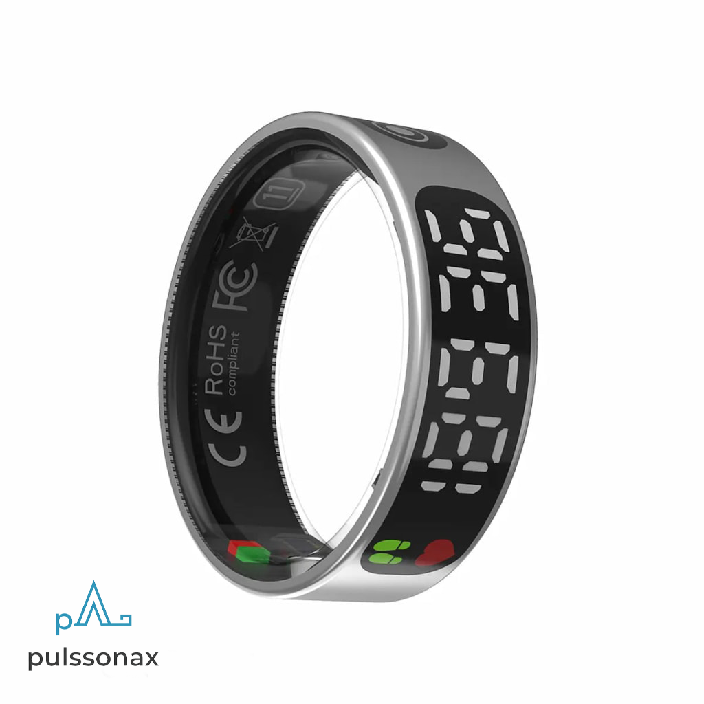 Pulsonax Halo Smart Ring, Built-in display Sleep Tracker, Activity & Fitness Tracker, Blood Pressure& Oxygen Tracker with Gesture control