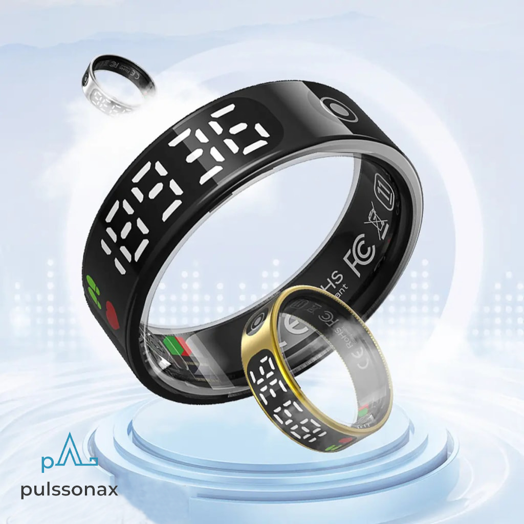 Pulsonax Halo Smart Ring, Built-in display Sleep Tracker, Activity & Fitness Tracker, Blood Pressure& Oxygen Tracker with Gesture control